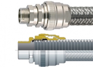 FPRTC Flexicon Flexible Conduits - PA6 Corrugated Nylon, Tinned Copper Overbraid Conduit