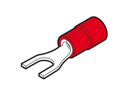 Cembre Fork Spade Terminals Red - RF-U