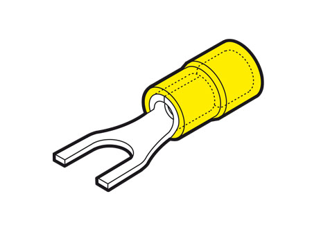Cembre Fork Spade Terminals Yellow - GF-U