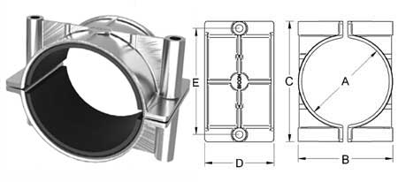Prysmian BICON 370BA30L Aluminium 2 Bolt Cable Cleat 105-111mm