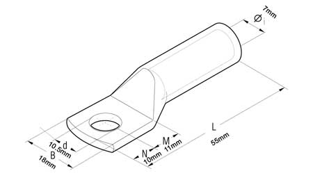 Cembre 2A5-M10 Cable Lug 25sqmm 11kV-33kV