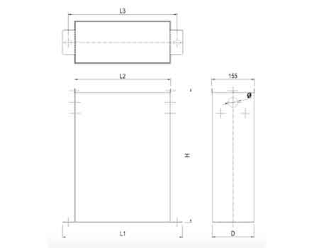 ABB CLMD53 Low Voltage Capacitor - Dimensions