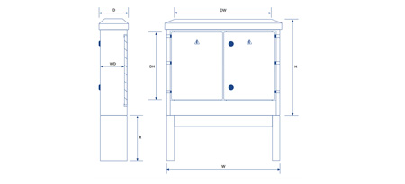 Lucy Double Door Feeder Pillar Dimensions