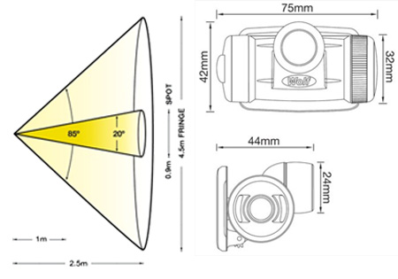 Wolf Safety HT400 LED Headtorch Dimensions