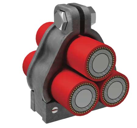 Prysmian Bicon 376AC33 Trefoil Cable Cleats - 74.5-76mm