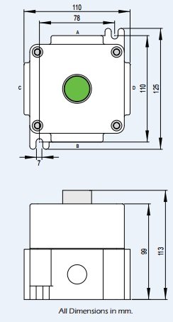 Control Station - ATEX - Emergency Start - Green Pushbutton - Walsall LCP113-114