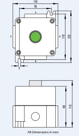 ATEX Control Station EEx with Blue LED Lamp Indicator - Walsall LCP155