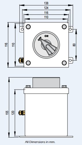 Stainless Steel Control Station - Double Pole off-on - Walsall LCS101-102